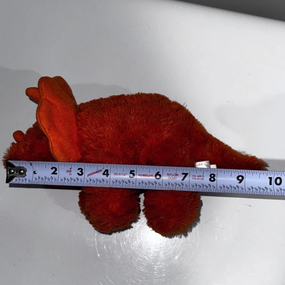Manhattan Toy Orange‎ Plush Triceratops Dinosaur Stuffed Animal Toy 316732LJ